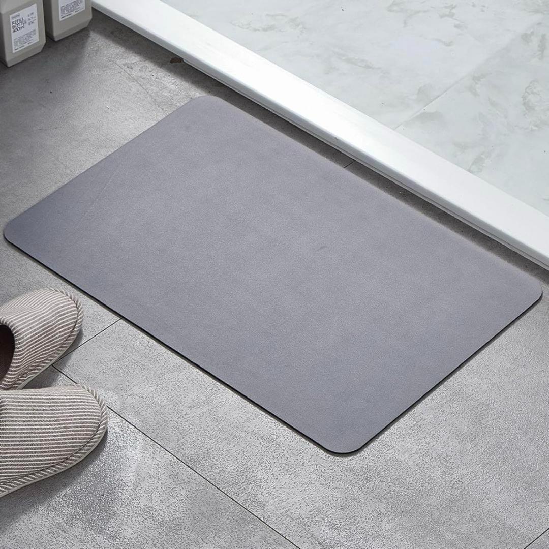 ★最終価格★速乾 洗える ソフト バスマット 約40x60cm 浴室用 足拭き グレー拍卖