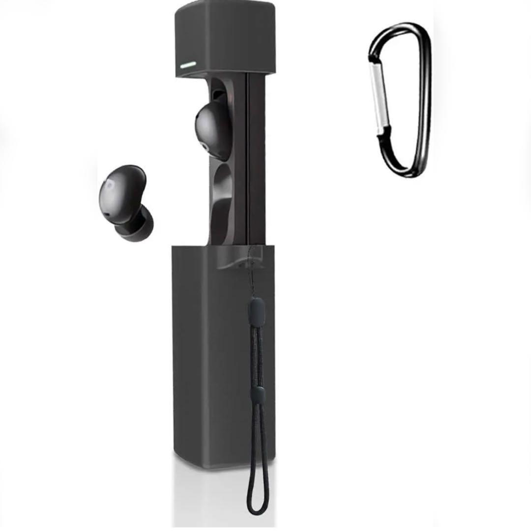 ★★ブラック イヤホンケース カラビナ・ストラップ付き ワイヤレス充電対応拍卖