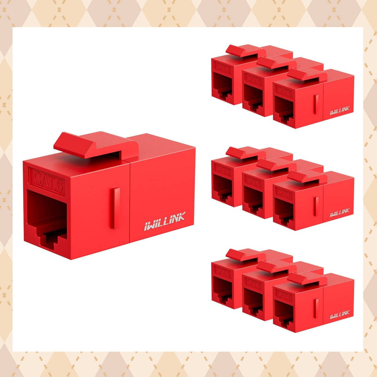 ◆10個セット LAN ケーブル用 中継 コネクタ メスからメス拍卖