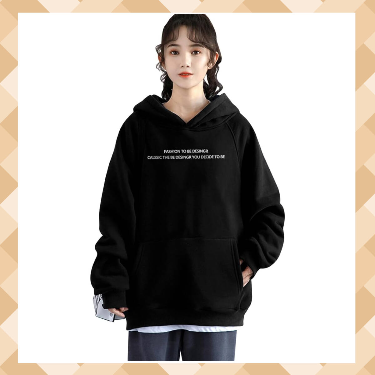 ◆パーカー レディース 秋 ゆったり 可愛い 無地 おしゃれ カジュアル 2XL ブラック拍卖