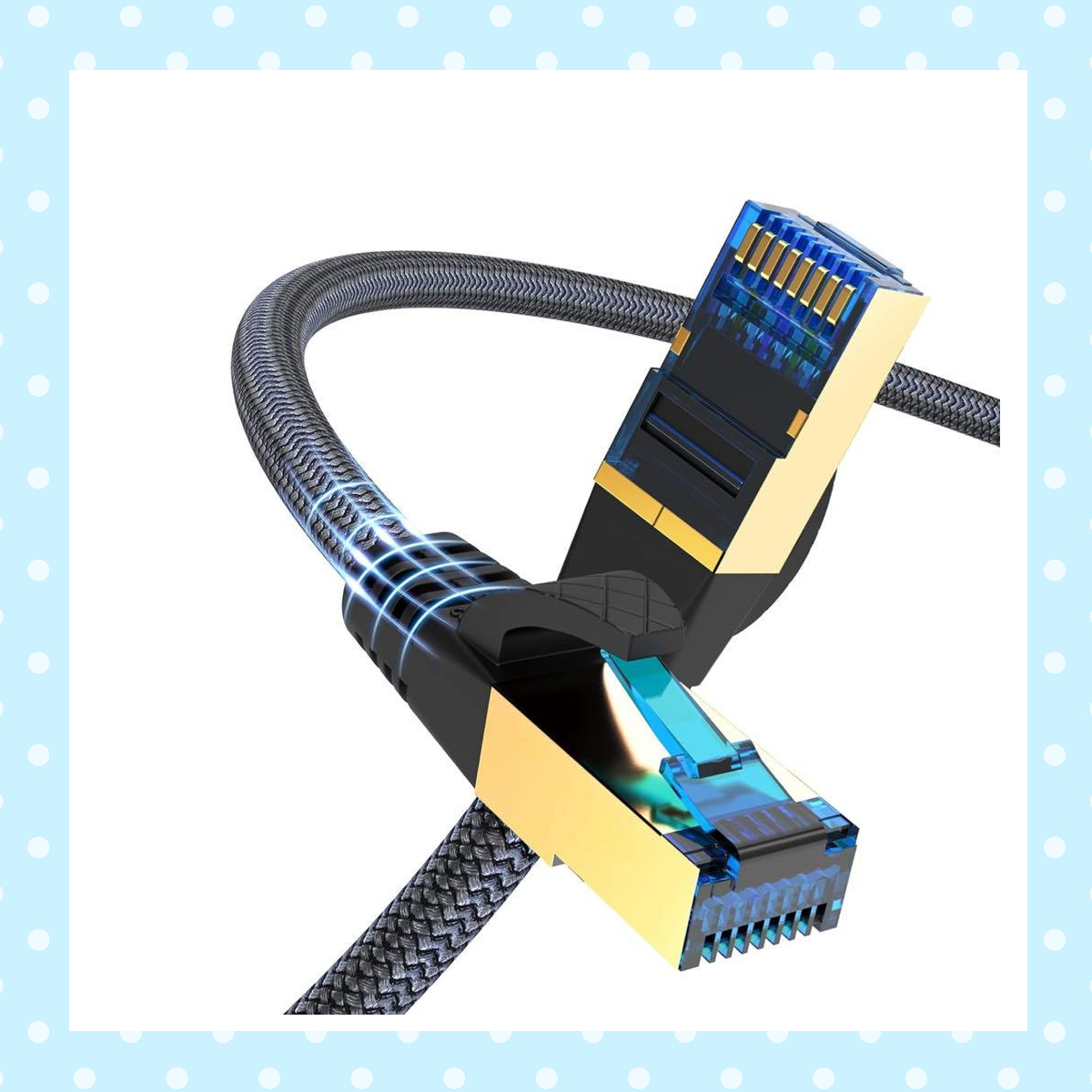 ◆LAN ケーブル 3M 屋内用ナイロン編組 Cat 8 ケーブル 拍卖