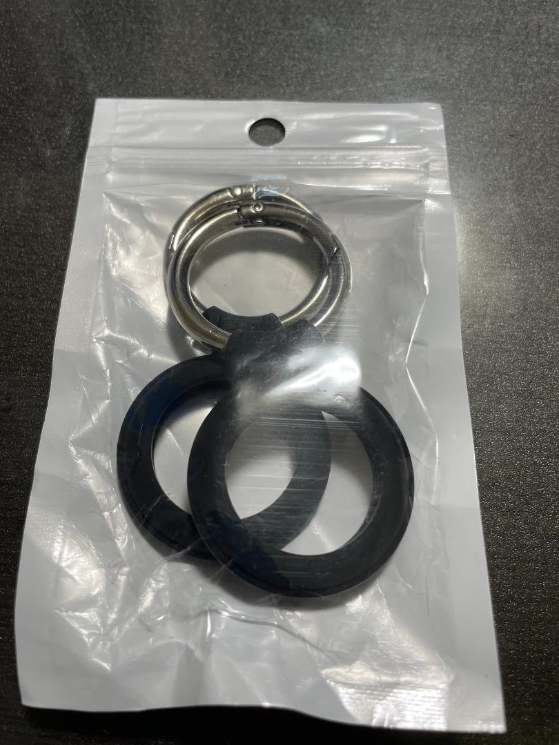 ★最終価格★AirTagシリコンカバー 保護カバー キーホルダー 紛失防止 耐衝撃 黒 ブラック 2個入り拍卖