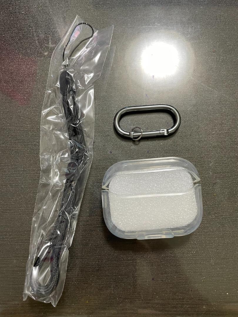 ★★カラビナ付き AirPods Pro2用クリアケース ストラップ拍卖
