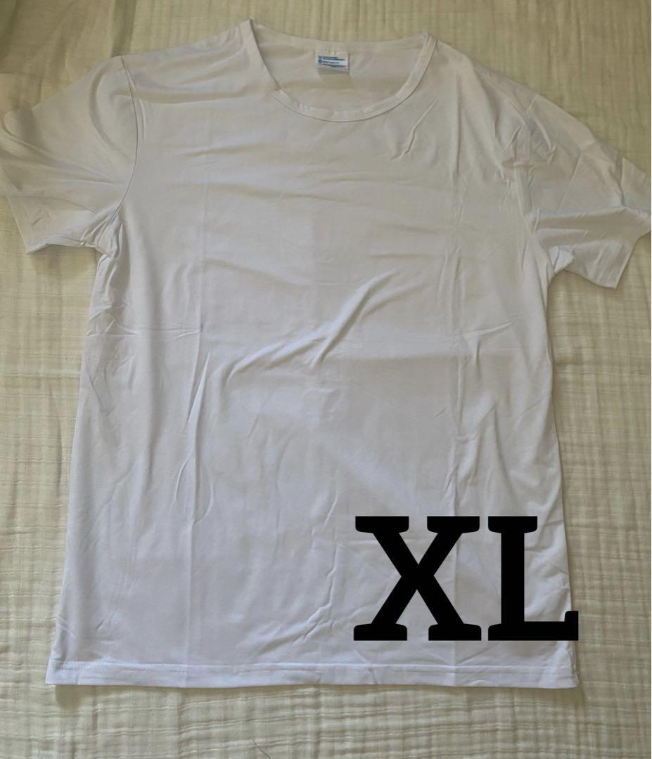 ★★インナーシャツ Tシャツ 半袖丸首 白色 XLサイズ メンズ 無地拍卖