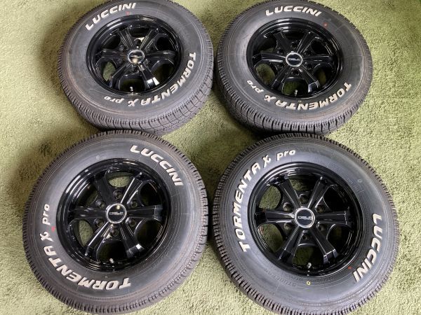 送料無料 スタッドレスセット DELF 15in 6.0J +33 6H139.7 ルッチーニ ホワイトレター 195/80R15 8PR ハイエース レジアス DX ①拍卖