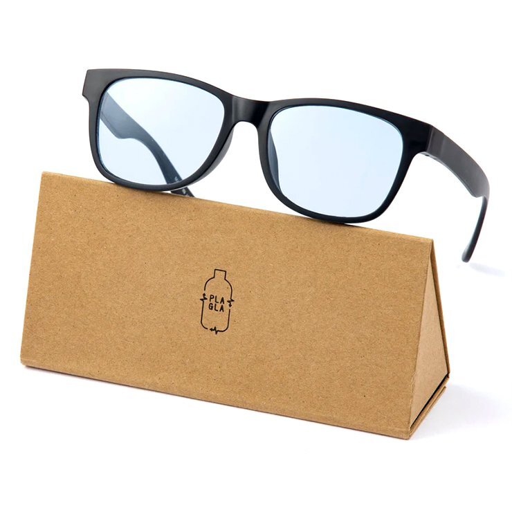 新品 日本製 サングラス PLAGLA pg-03 BLACK LIGHT BLUE プラグラ ライトカラー レンズ 鯖江 サステナブル SDGs エコ ボスリントン 黒拍卖