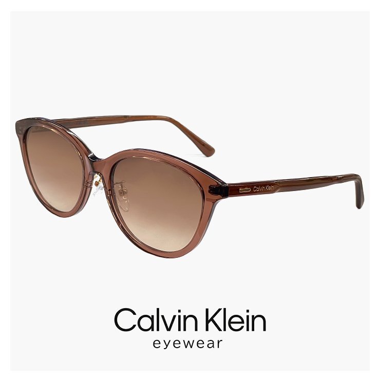 新品 レディース カルバンクライン サングラス ck25524slbj-205 52mm calvin klein UVカット UV400 おしゃれ 紫外線対策 ブラウン拍卖