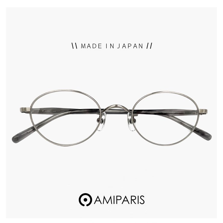 新品 日本製 鯖江 メガネ アミパリ 小ぶり レンズ AMIPARIS 眼鏡 tc-5201 12 ユニセックス オーバル 軽量 チタン フレーム MADE IN JAPAN拍卖