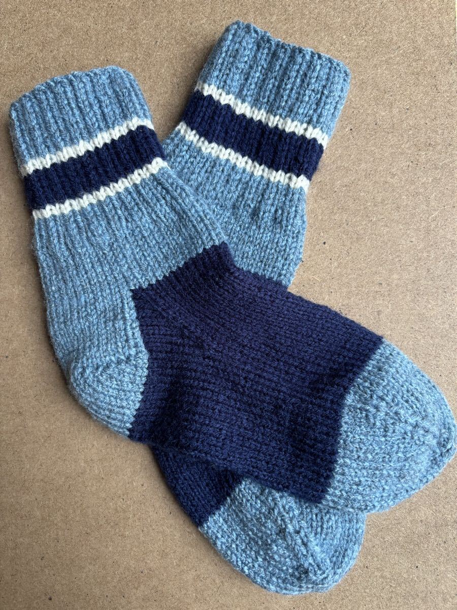 男性用 毛糸 手編み 靴下 ハンドメイド拍卖