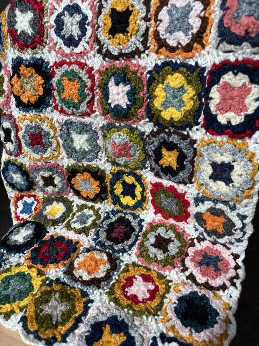 マルチカバーハンドメイド モチーフ 手編み ブランケット拍卖