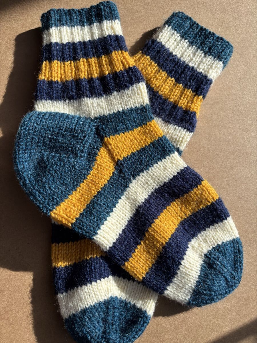 毛糸の靴下 靴下 暖かい ソックス男性用手編み拍卖