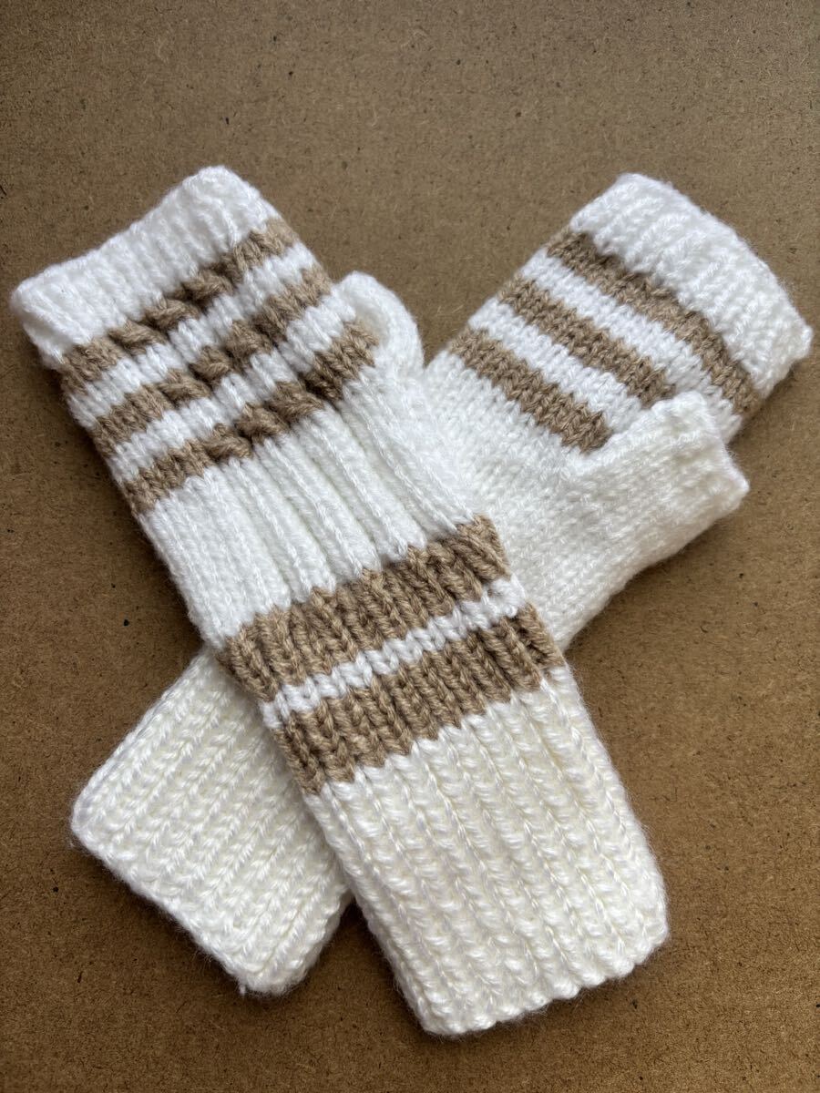 手編み ハンドメイド指無し手袋女性用毛糸拍卖