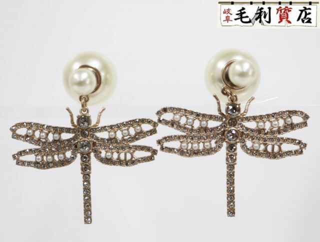 クリスチャンディオール Christian Dior Dior Tribales トンボ スタッドピアス E3262WOMCY D03S メタル拍卖