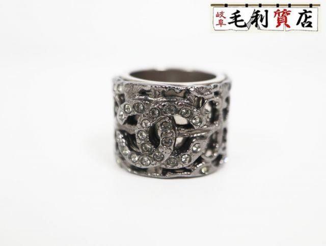 シャネル CHANEL ココマーク 06A ラインストーン シルバー GP サイズ #13 リング ユニセックス【中古】アクセサリー拍卖