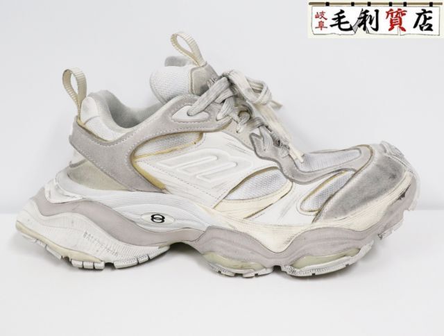 BALENCIAGA バレンシアガ 24SS CARGO SNEAKER カーゴ ダメージ加工 ローカット スニーカー 785754 グレー/ホワ拍卖