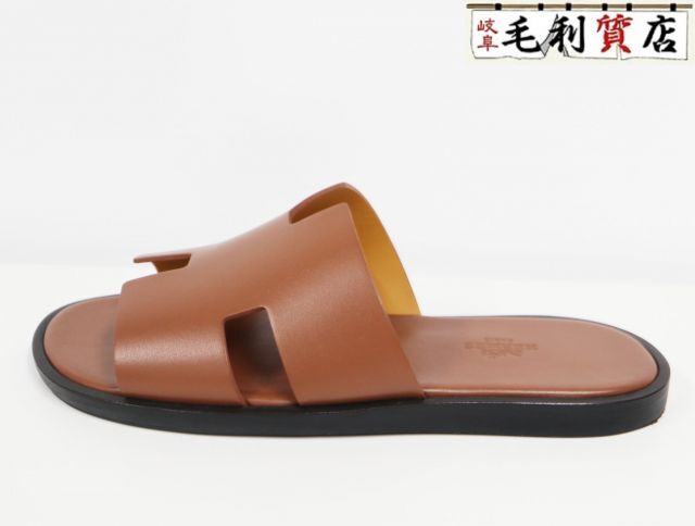 エルメス HERMES イズミール サイズ 39 ブラウン サンダル メンズ 【未使用】靴拍卖