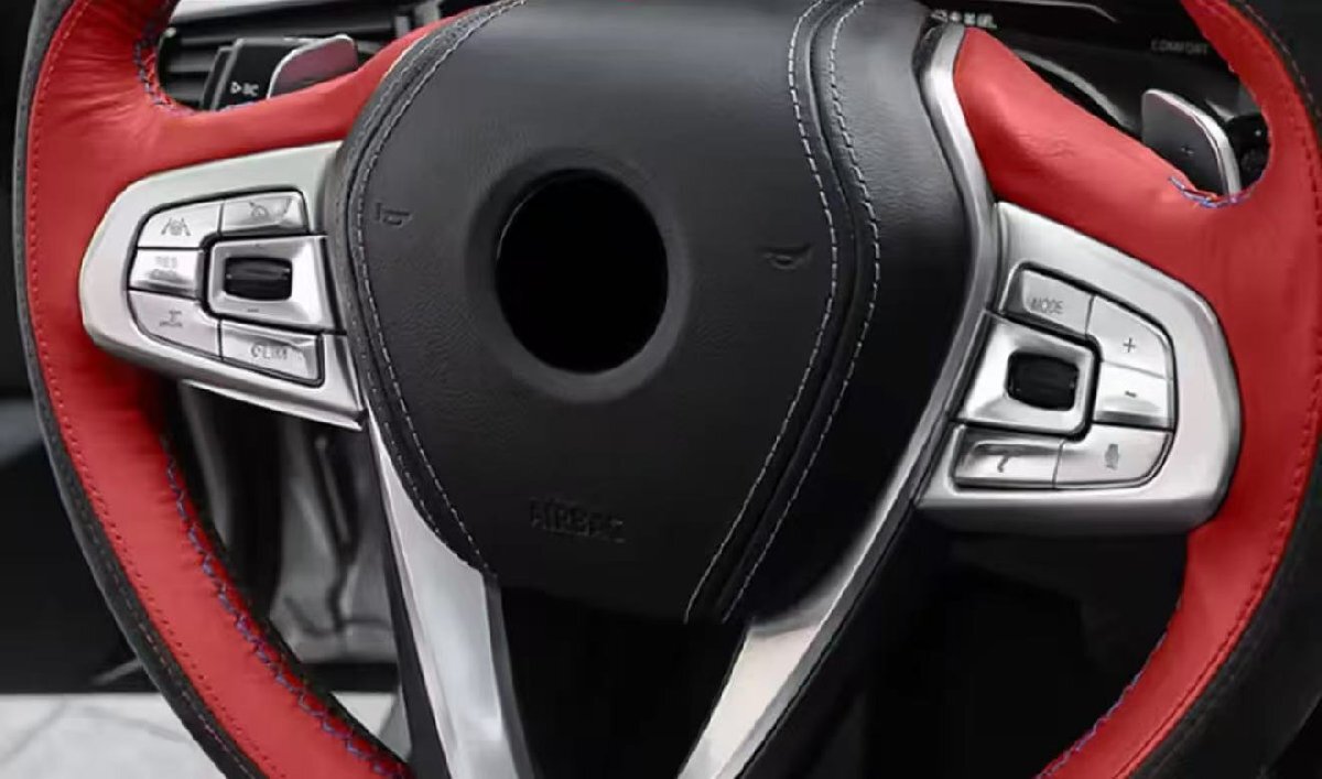 高品格♪ サテンシルバー ステアリング スイッチ カバー BMW X3 G01 xDrive 20d 20i 30e M40d M40i Mスポーツ Xライン X3シリーズ拍卖