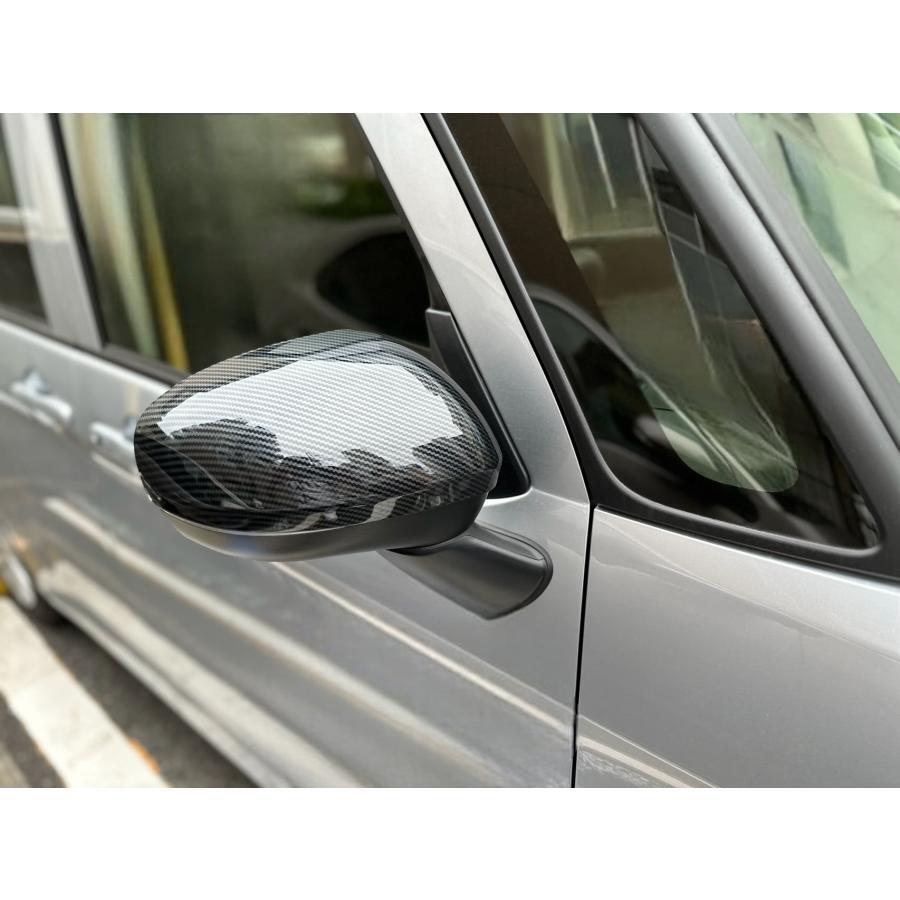 スポーティ全開♪ カーボン ルック ドアミラー カバー ダイハツ ムーヴ LA850S LA860S L X G RS ガーニッシュ拍卖