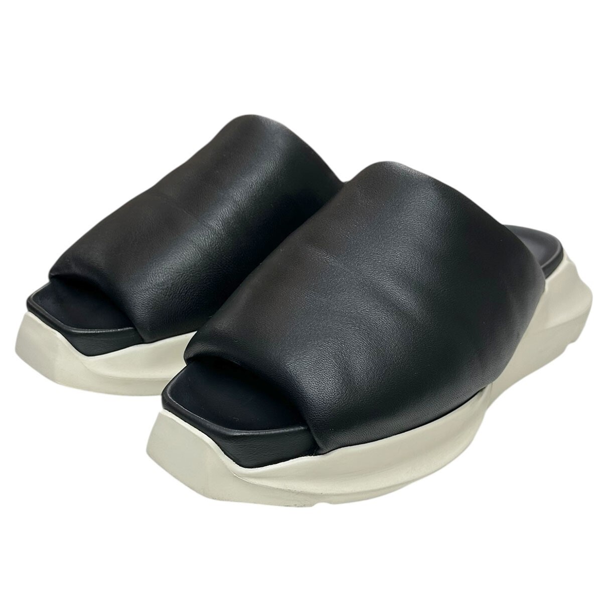 RICK OWENS GETH PUFFER SLIDE レザーサンダル RU01D3817 8071000160553拍卖