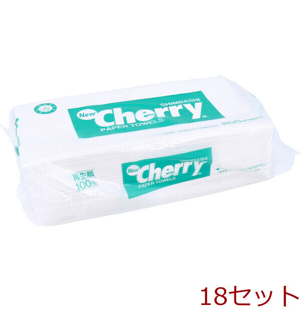 新橋製紙 ペーパータオル ニューチェリータオル 200枚入 18セット拍卖