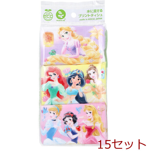 ディズニープリンセス 水に流せるプリントティシュ 16枚 8組 ×6個入 15セット拍卖
