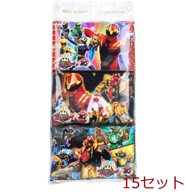 水に流せるプリントティシュ ナンバーワン戦隊ゴジュウジャー 16枚 8組 ×6個入 15セット拍卖