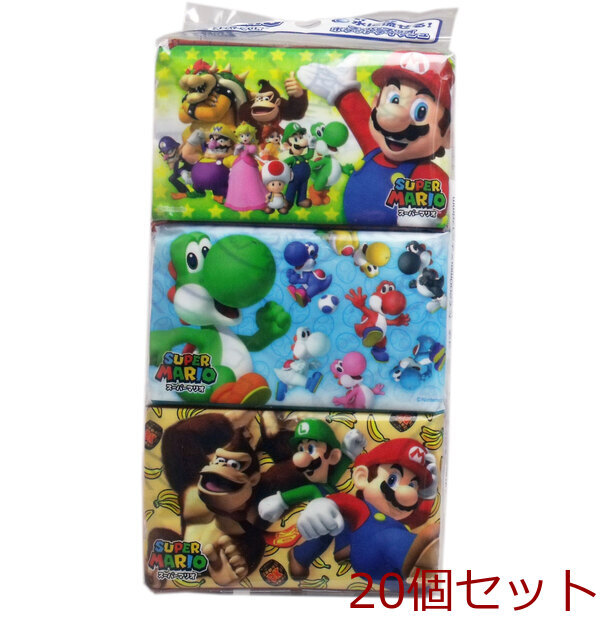 スーパーマリオ 水に流せるポケットティシュ 6パック入 20セット拍卖