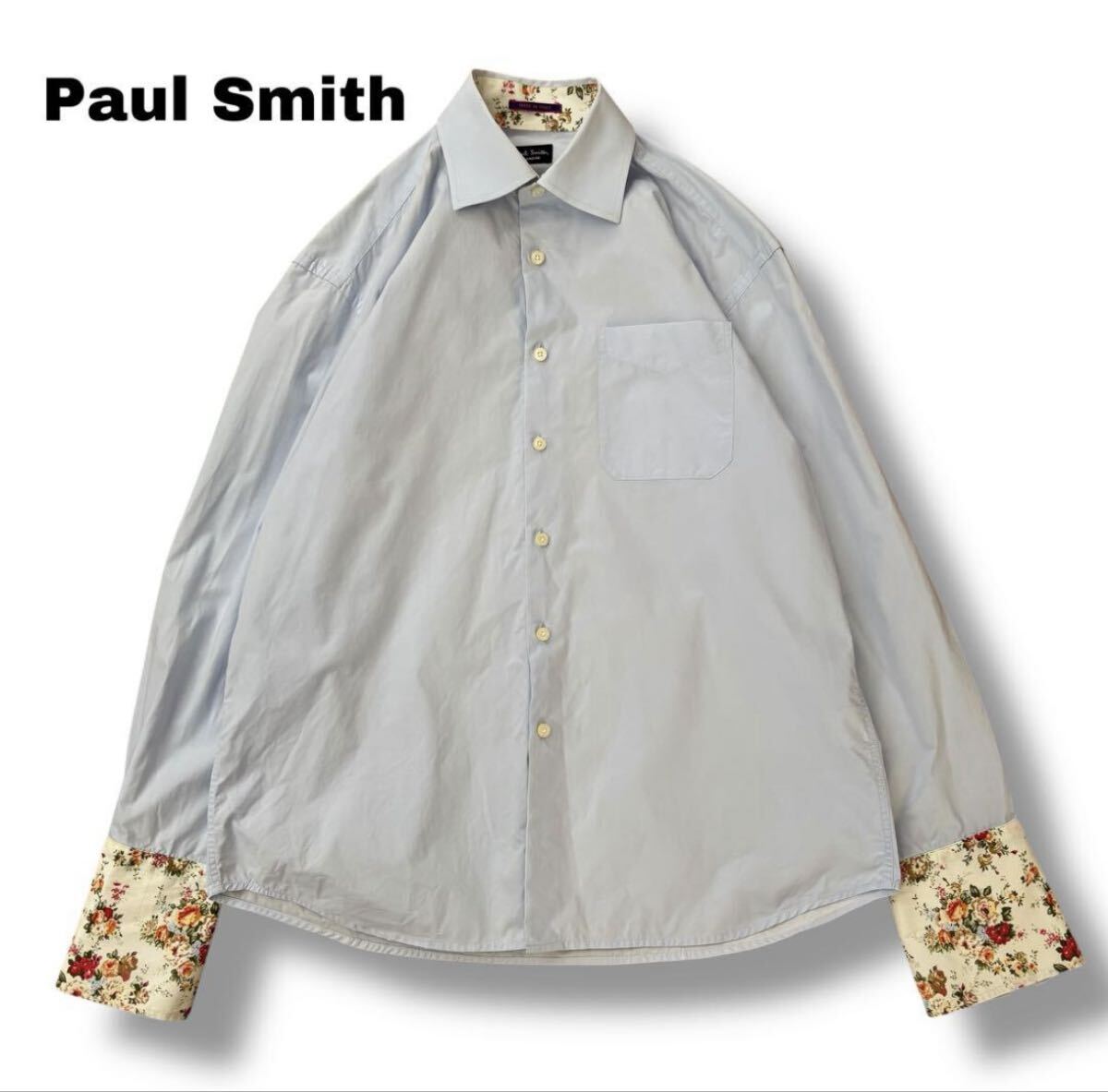 【Paul Smith】イタリア製 カフスボタンシャツ 42拍卖