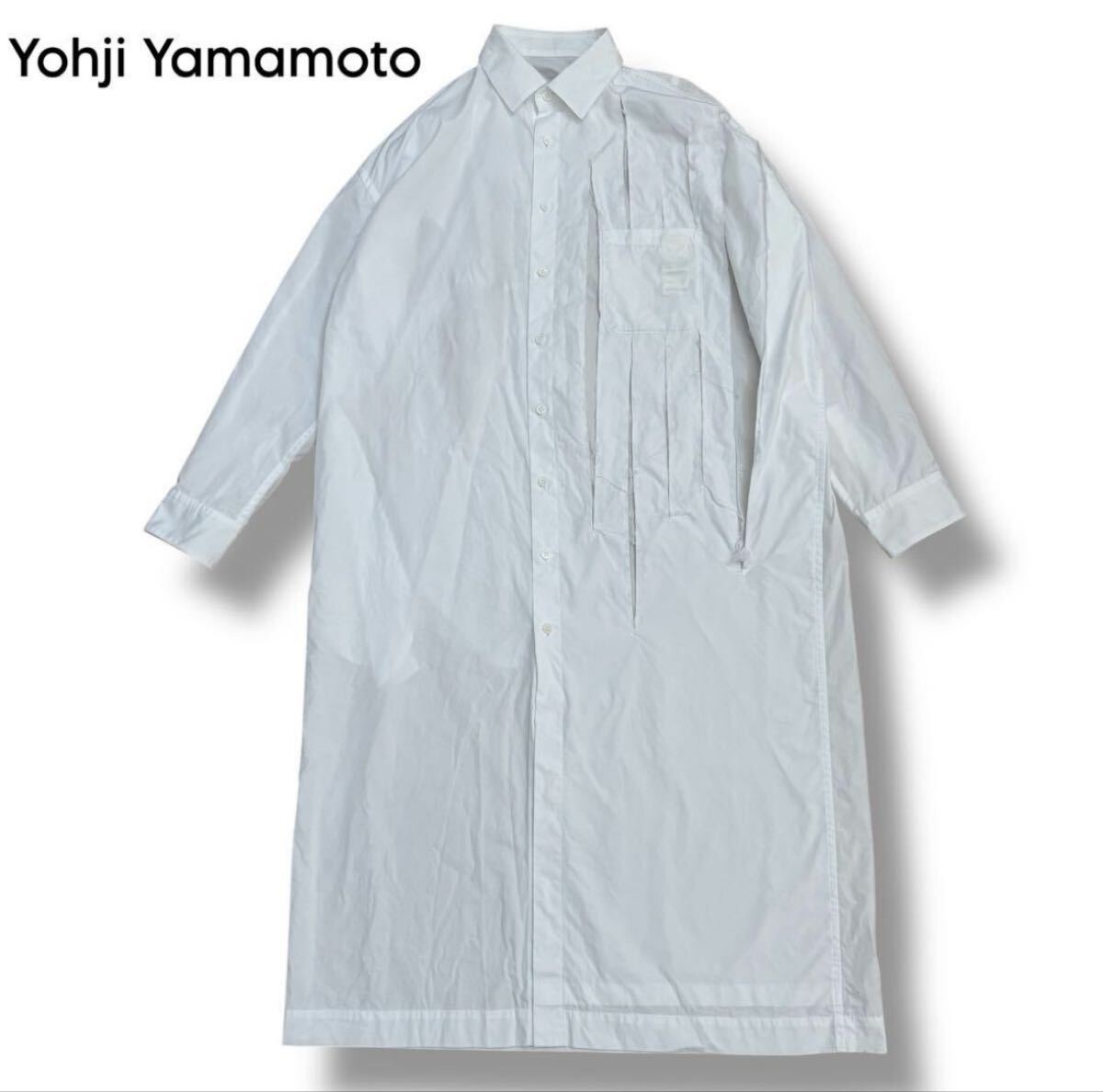 【B Yohji Yamamoto】 スリットディテール ロングシャツワンピース拍卖