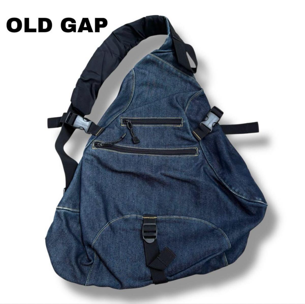 【OLD GAP】90s ビッグサイズ デニム スリングバッグ ワンショルダー拍卖