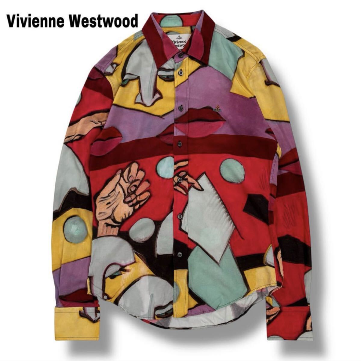 【Vivienne Westwood】アートプリントシャツ オーヴ刺繍入り46拍卖
