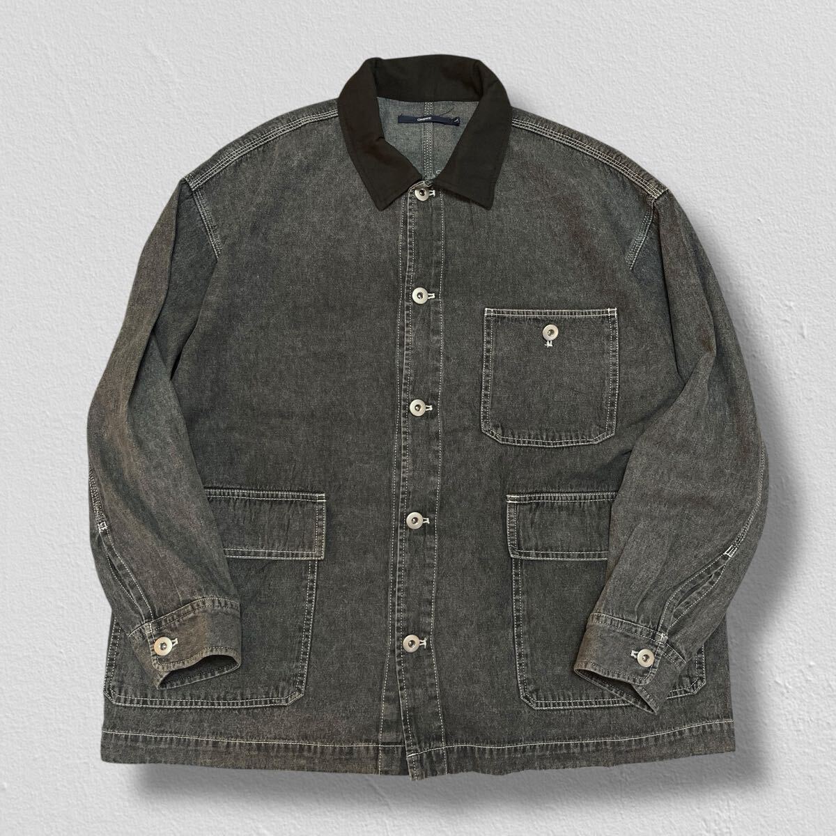 Ciaopanic 長袖デニムワークジャケット ブラック L ●洗濯プレス済● チャオパニック デニム ジャケット ブルゾン 黒 古着/651拍卖