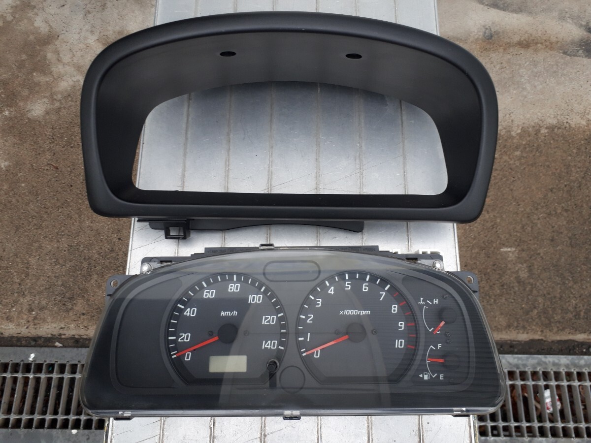 スズキ純正 ケイ用 HN22S スピードメーター&メーターカバーセット マニュアル用 H20年 K6A 2WD ターボ無し タコメーター 146.451Km 作動OK!拍卖