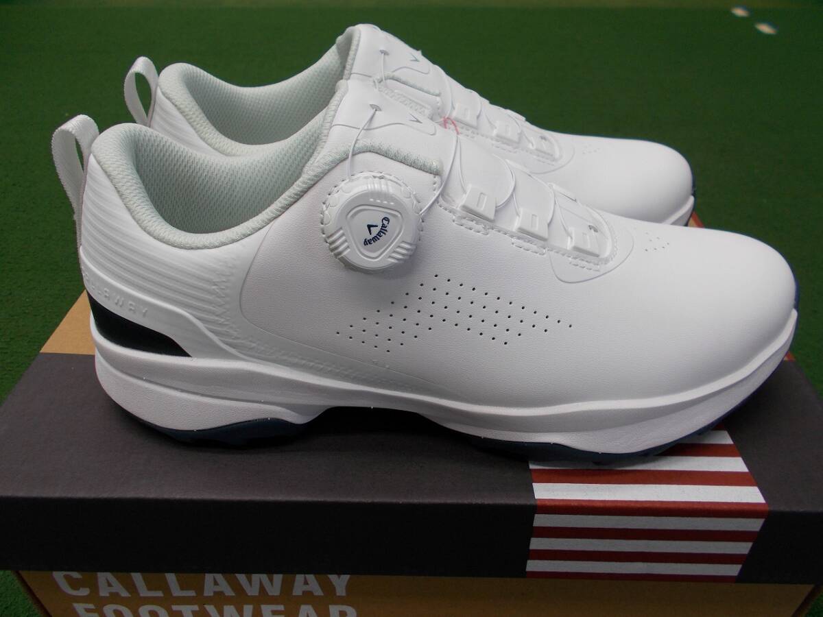 【税込】7449 新品 Callaway AEROSPORT ホワイト/ネイビー ボア 26.0cm スパイク キャロウェイ ゴルフシューズ拍卖