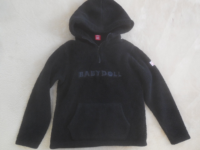 ↑BABYDOLL↑サイズ150↑フード付↑もこもこジャンバー↑黒↑拍卖