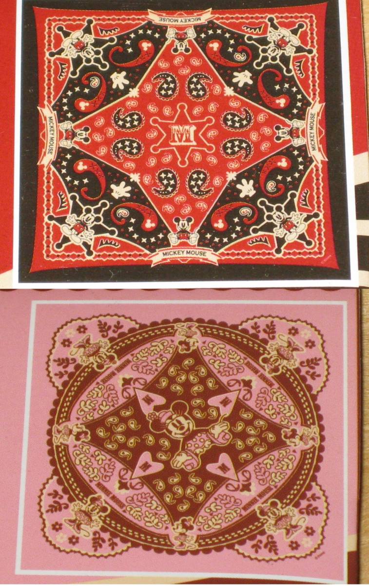 2枚セット ディズニー ミッキーマウス ミニーマウス バンダナ 50×50cm 送¥180~拍卖