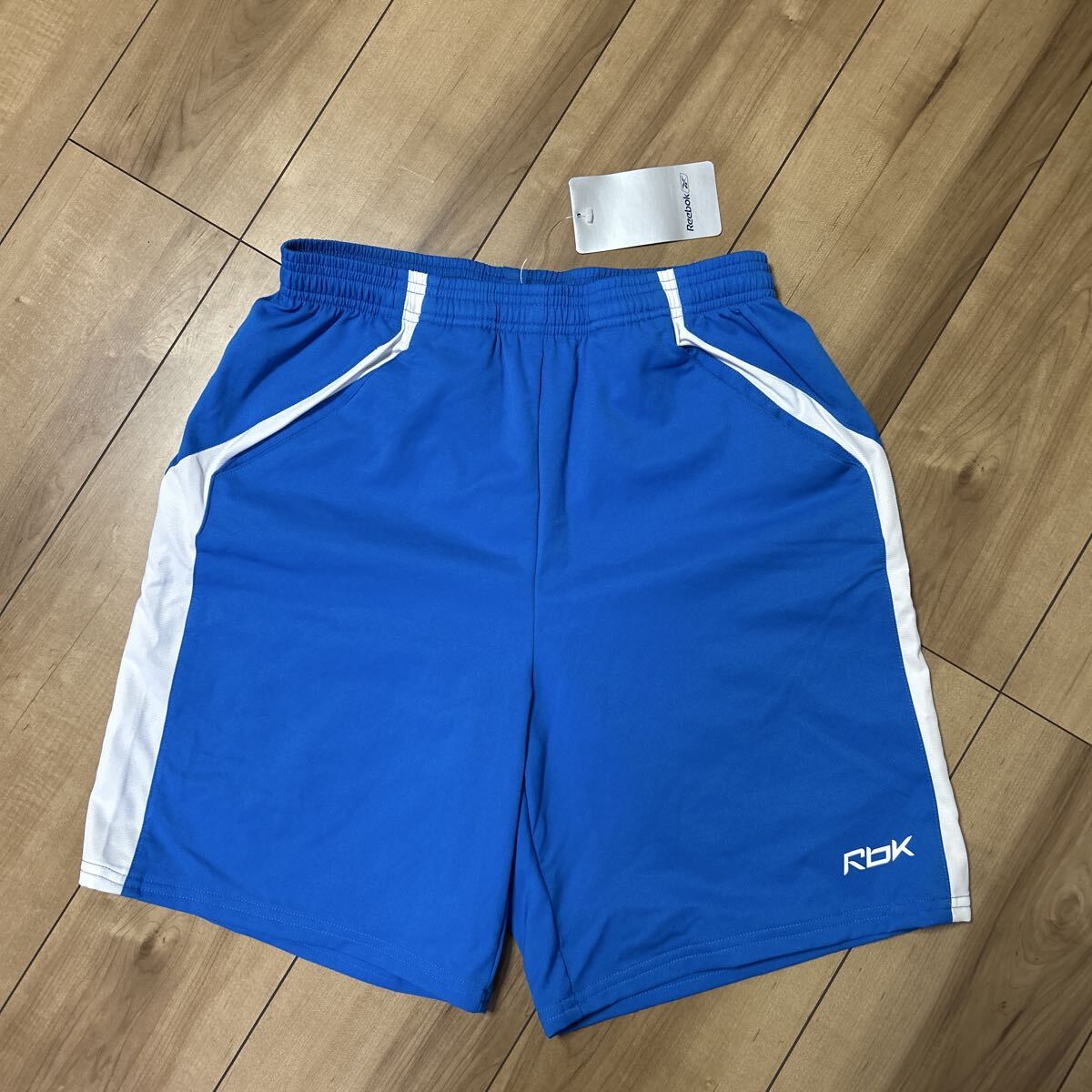 新品 リーボック Reebok ハーフパンツ 短パン M サイズ ジャージ ブルー ショートパンツ パンツ拍卖