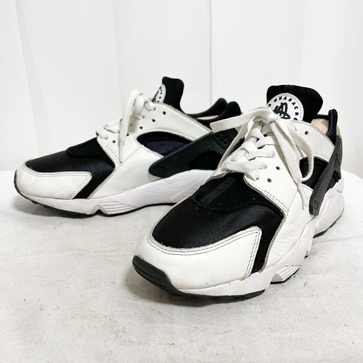 和838★ NIKE Air Huarache ナイキ エア ハラチ スニーカー シューズ 26 ホワイト ブラック メンズ DD1068-001拍卖