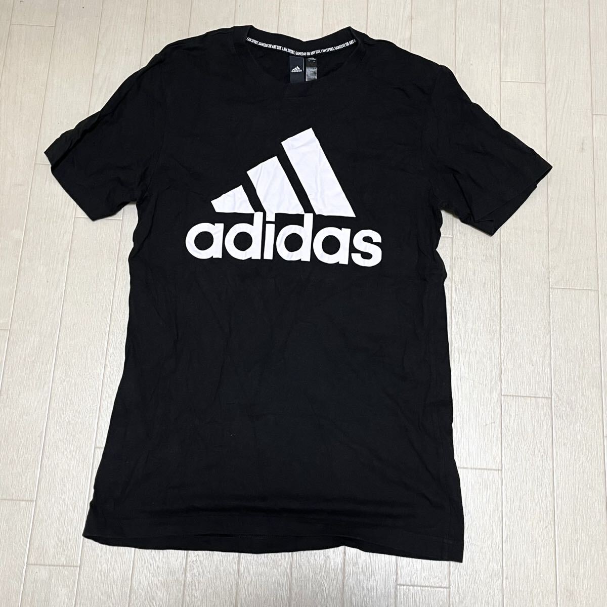 和845★① adidas アディダス 半袖 Tシャツ ロゴプリント L ブラック メンズ拍卖
