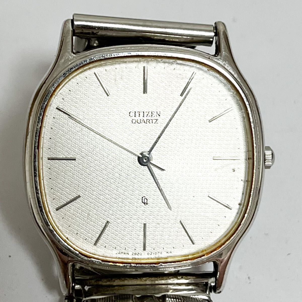 和847★ CITIZEN 2830-265718 5070594 シチズン クォーツ 腕時計 ウォッチ 3針 シルバー 伸縮メタルバンド メンズ拍卖
