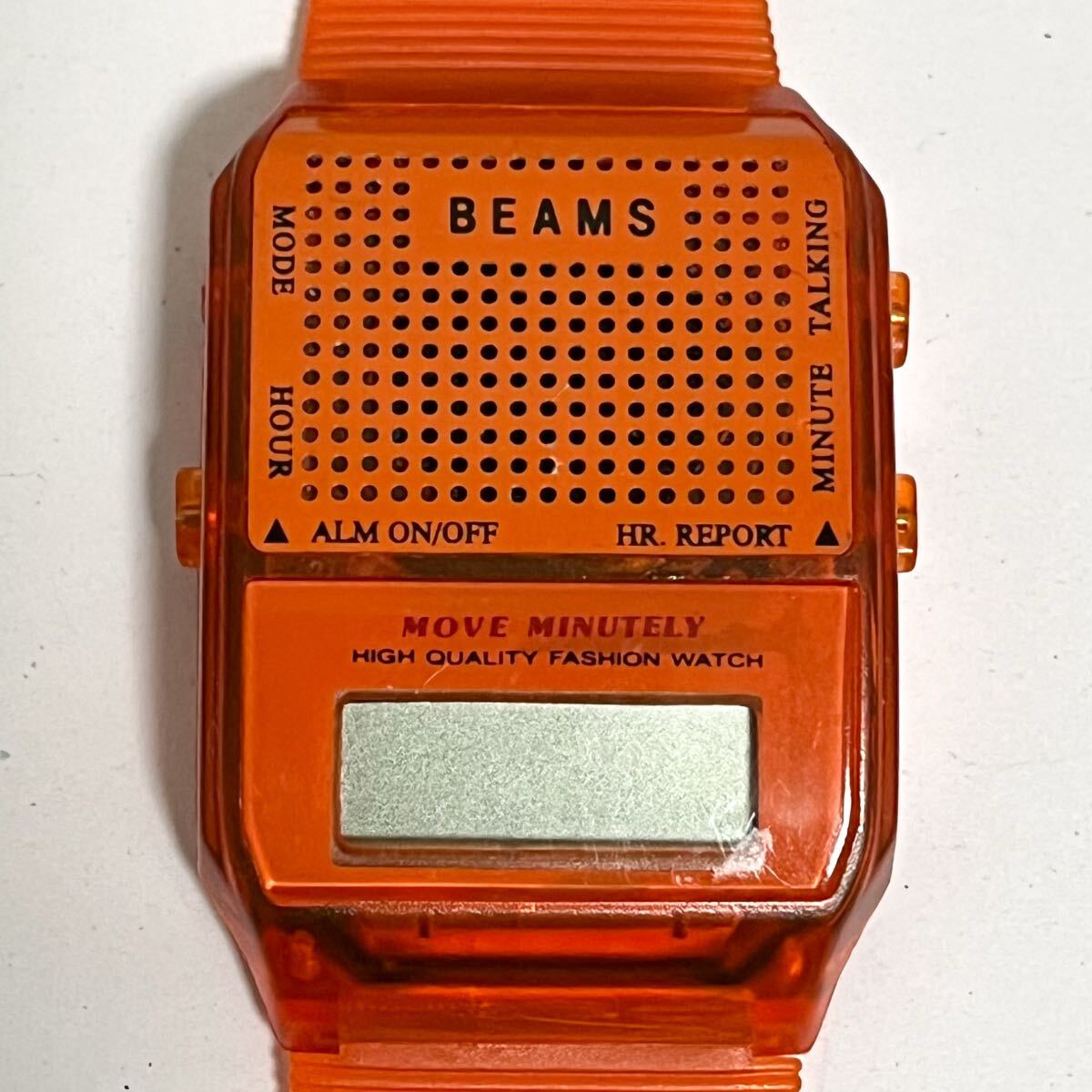 和847A★ BEAMS MOVE MINUTELY CR2025 ビームス デジタル 腕時計 ウォッチ オレンジ メンズ拍卖