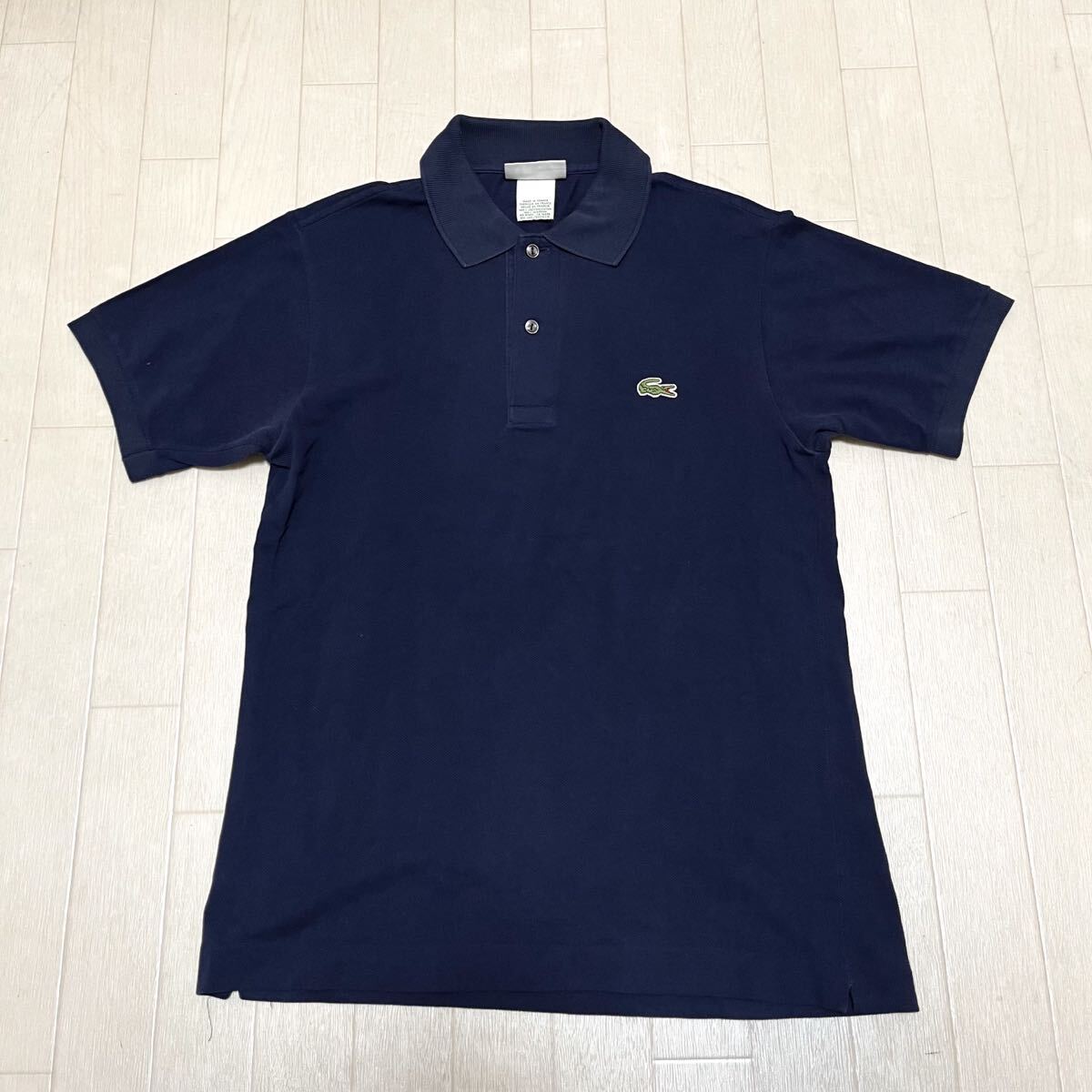 和847★ オールド ヴィンテージ フランス製 CHEMISE LACOSTE ラコステ 半袖 ポロシャツ 2 ネイビー メンズ拍卖