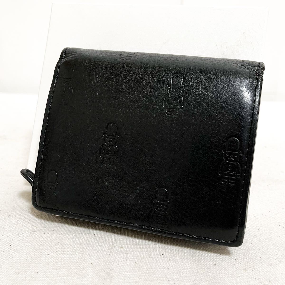 和804★ 箱付き MACKINTOSH PHILOSOPHY マッキントッシュフィロソフィー バッキンガムベア レザー 折り財布 ウォレット ブラック メンズ拍卖