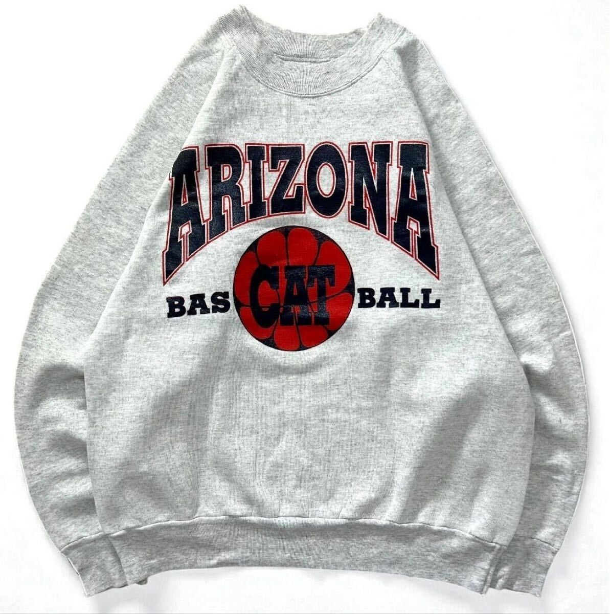90年代~ ヴィンテージ カレッジスウェット ARIZONA アリゾナ大学 ワイルドキャッツ トレーナー グレー メンズ M 古着 / A2504拍卖