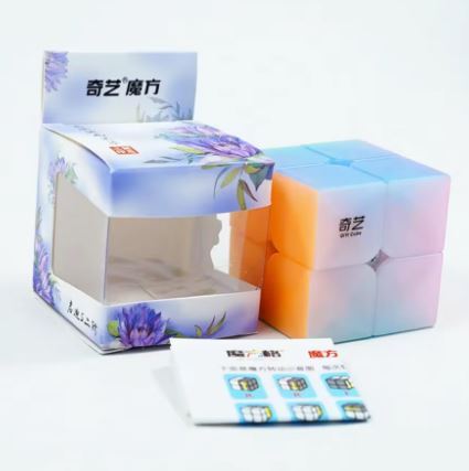 【Qiyi】透明なゼリーカラーキューブ Speedcube 2×2 マジックキューブ ルービック拍卖