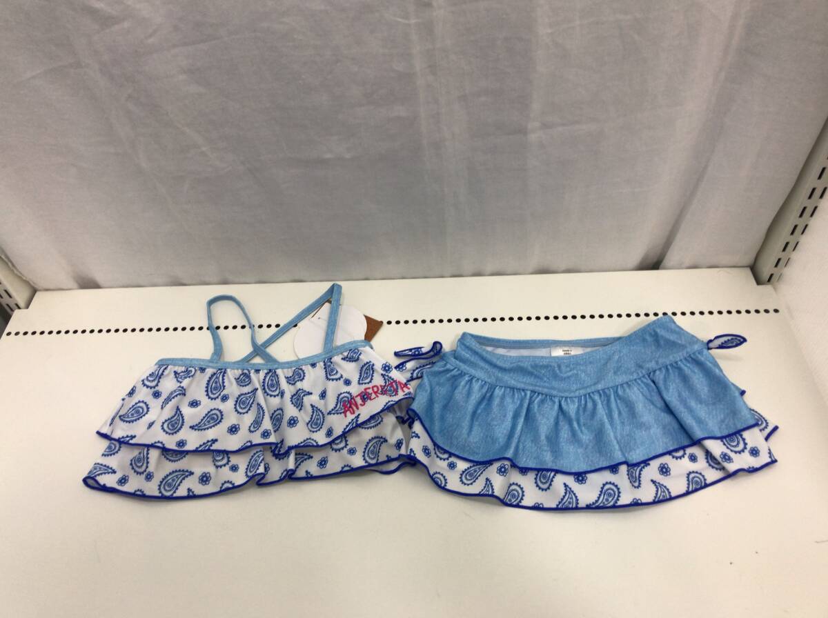 未使用 Anjereta 水着 120cm 女の子 キッズ 子ども ホワイト ライトブルー アンジェリーター E59拍卖