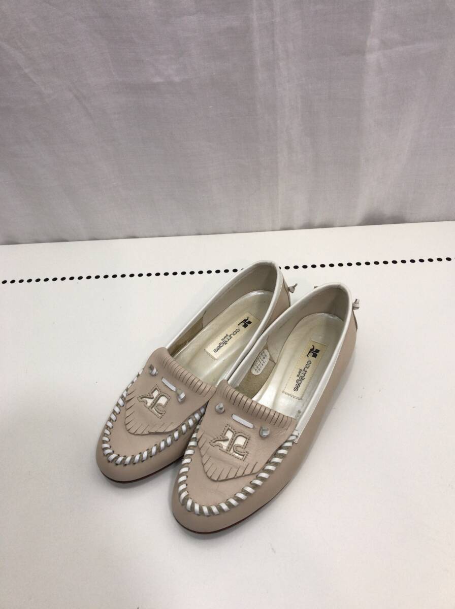 courreges ローファー アイボリー サイズ 5 1/2 レディース クレージュ B12k2拍卖