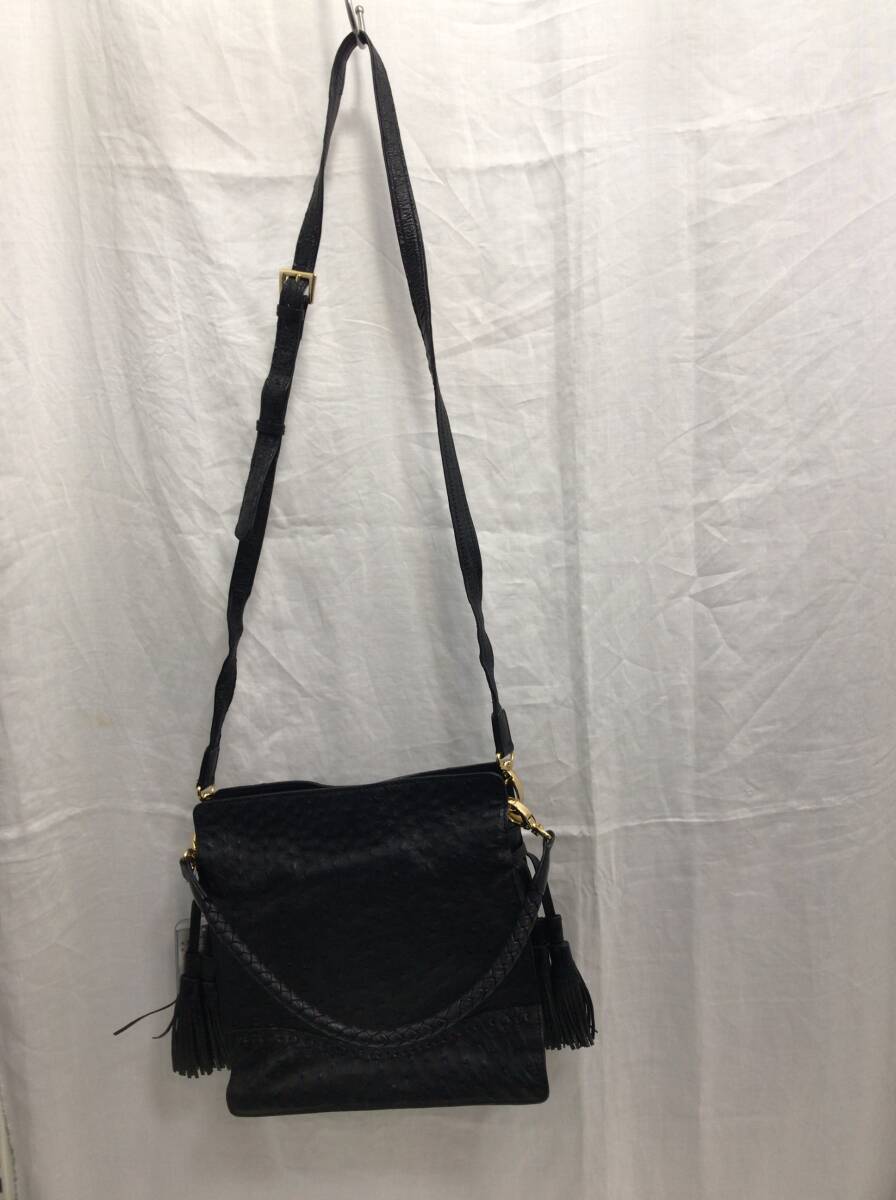 未使用 オーストリッチ バッグ ブラック 品番 JU-109 レディース B12拍卖