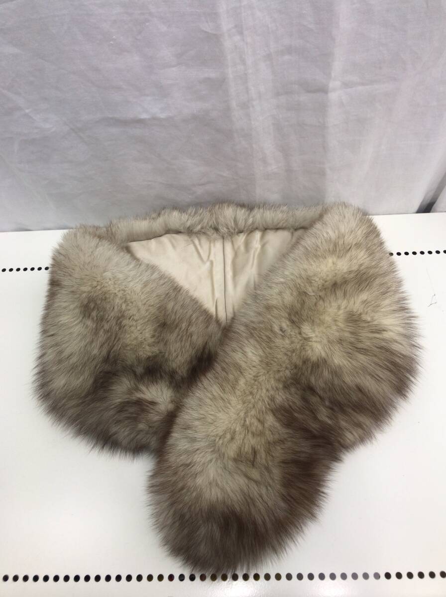 ファー マフラー ティペット 襟巻き ブラウン レディース H18拍卖