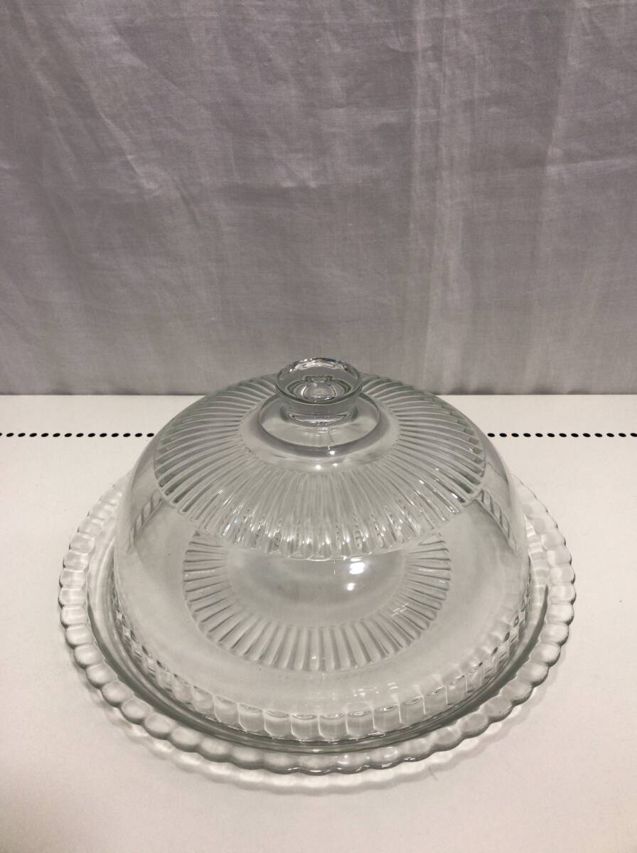 デュラン ケーキカバー皿付き 食器 ガラス製 R拍卖